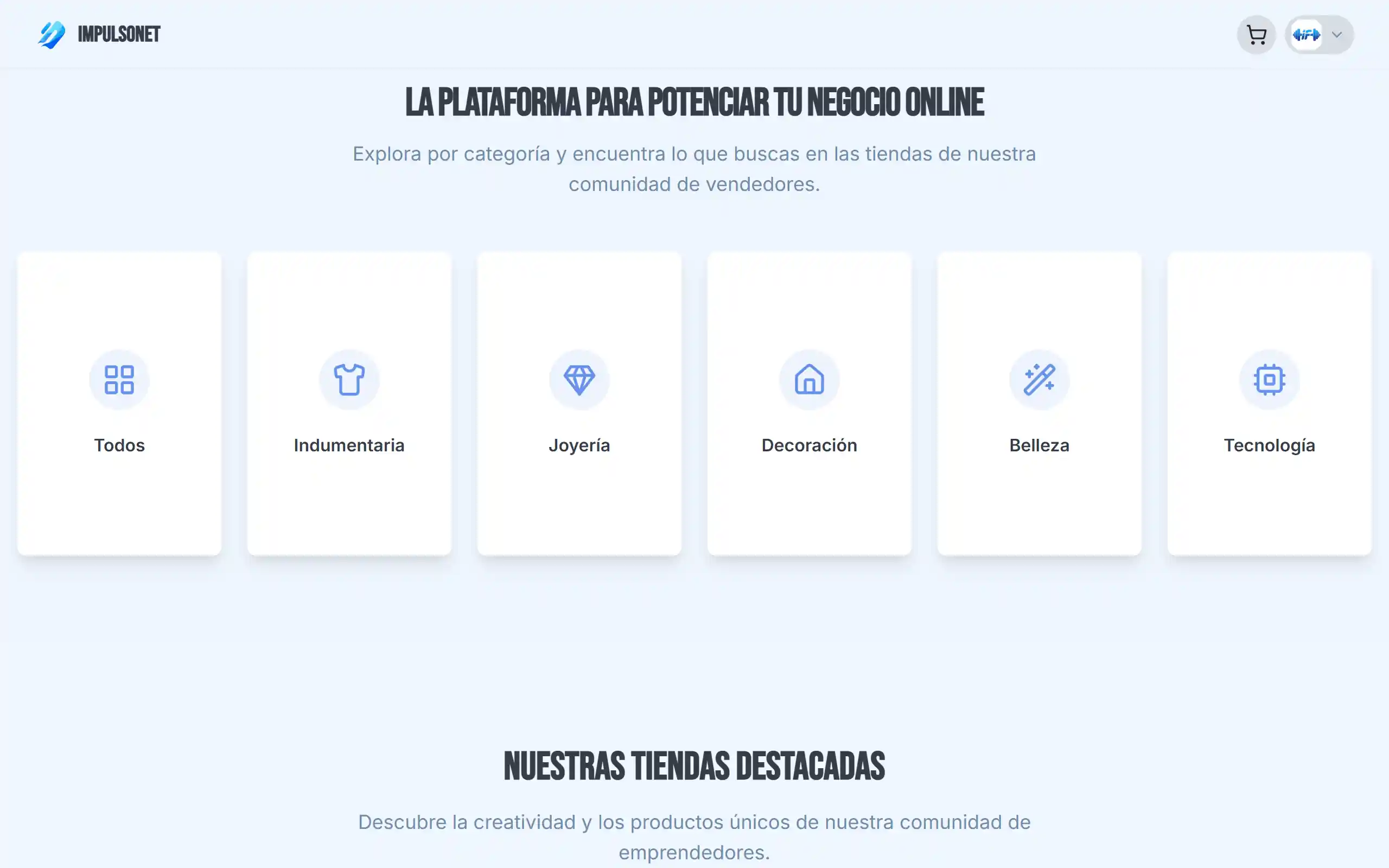Ejemplo del directorio de tiendas de ImpulsoNET